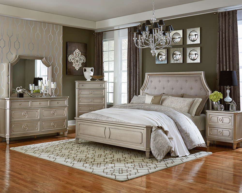 mirrored bedroom furniture overstock